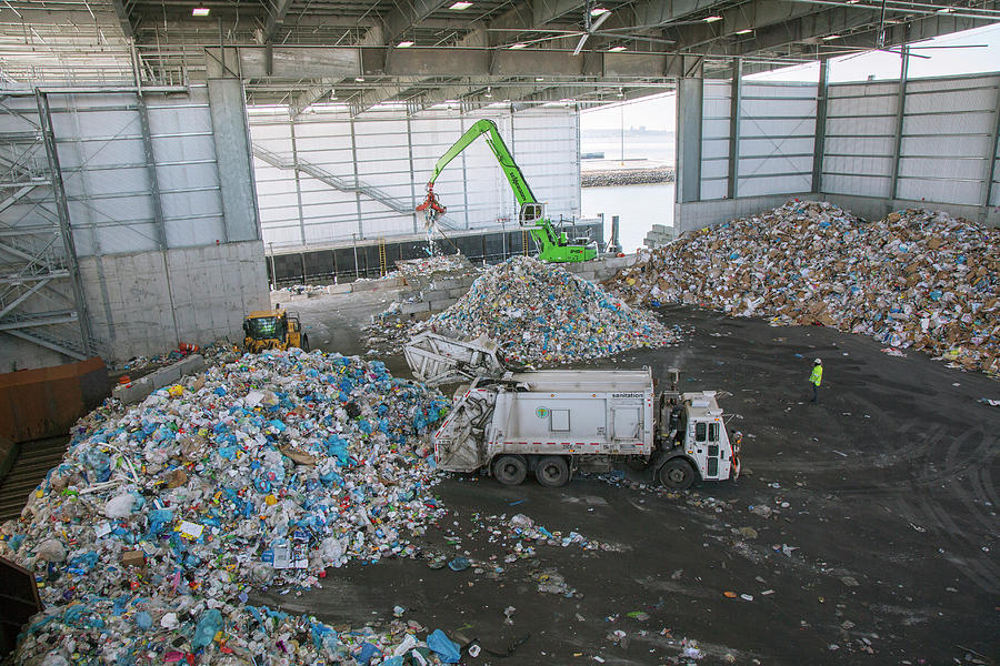 New York City Photograph - Waste Arriving At A Recycling Centre by Peter Menzel