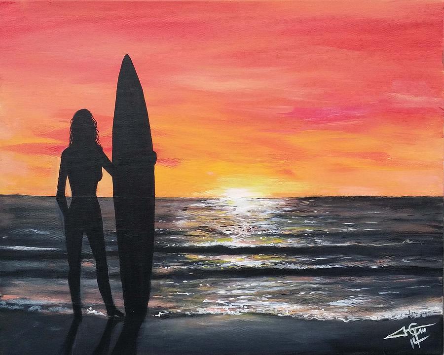 Wasted Sunset Painting by Tom Carlton