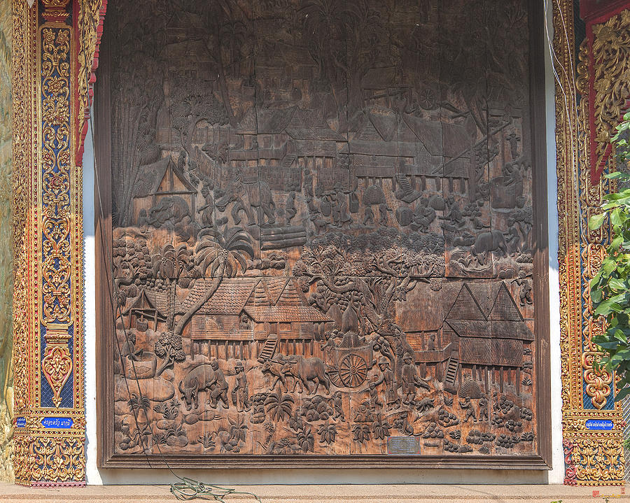 Wat Chai Monkol Phra Ubosot Diorama of Village Life DTHCM0856 Photograph by Gerry Gantt