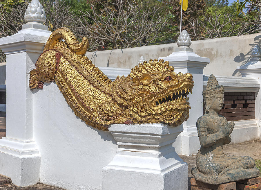 Wat Chedi Liem Phra Ubosot Gate Makara DTHCM0836 Photograph by Gerry Gantt