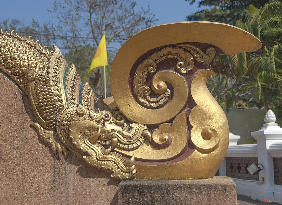Wat Chedi Liem Phra Ubosot Makara and Stylized Naga DTHCM0838 Photograph by Gerry Gantt
