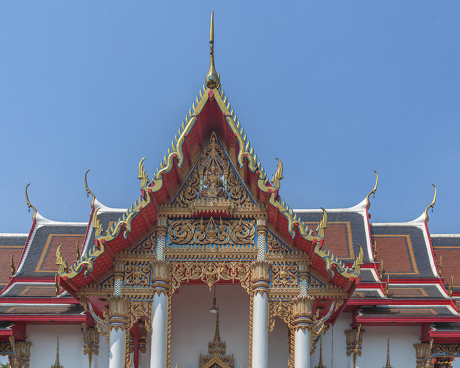 Wat Dokmai Phra Ubosot Gable DTHB1774 Photograph by Gerry Gantt