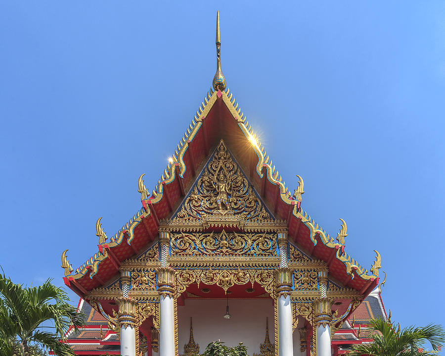 Wat Dokmai Phra Ubosot Gable DTHB1777 Photograph by Gerry Gantt