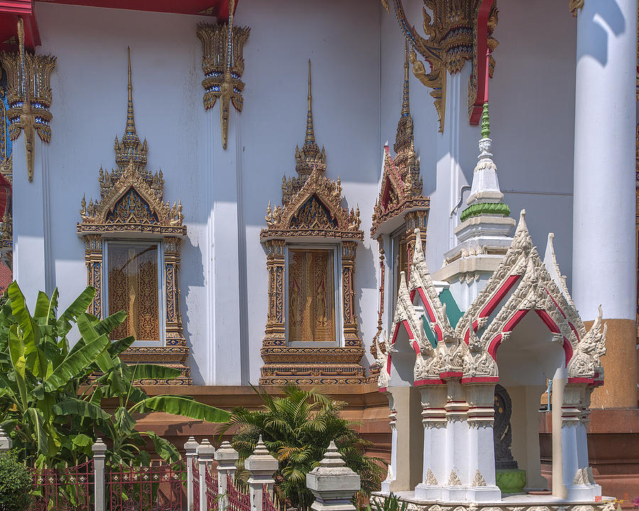 Wat Dokmai Phra Ubosot Windows DTHB1778 Photograph by Gerry Gantt