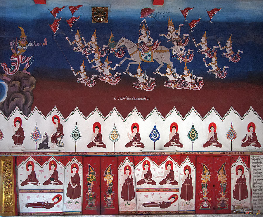 Wat Laksi Ubosot Wall Paintings DTHB1434 Photograph by Gerry Gantt