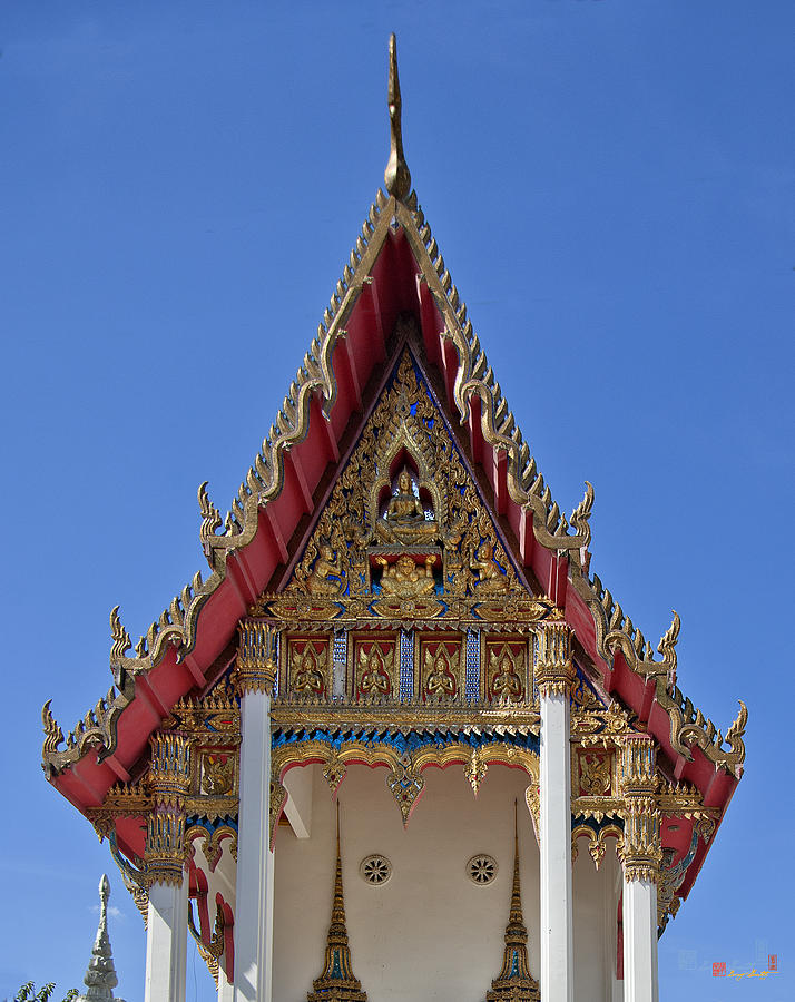 Wat Maneewanaram Ubosot Gable DTHU665 Photograph by Gerry Gantt