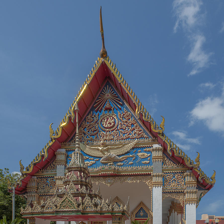 Wat Mongkol Nimit Ubosot Gable DTHP0589 Photograph by Gerry Gantt