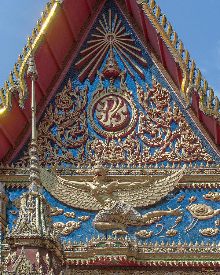Wat Mongkol Nimit Phra Ubosot Gable Kinara DTHP0594 Photograph by Gerry Gantt