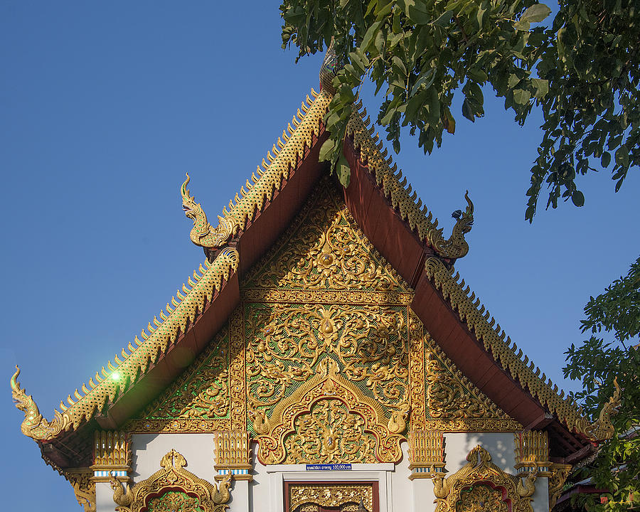 Wat Muen Larn Phra Ubosot Gable  DTHCM0279 Photograph by Gerry Gantt