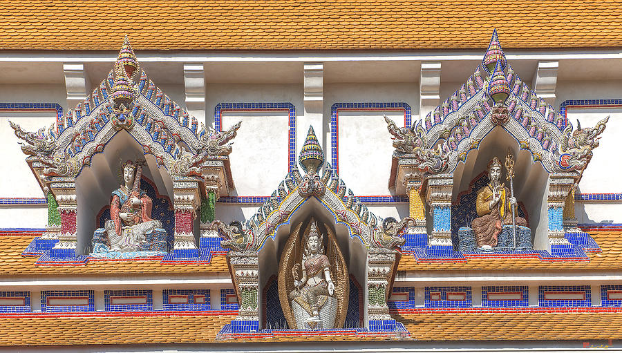 Wat Pariwas Ubosot Roof Figures DTHB1939 Photograph by Gerry Gantt