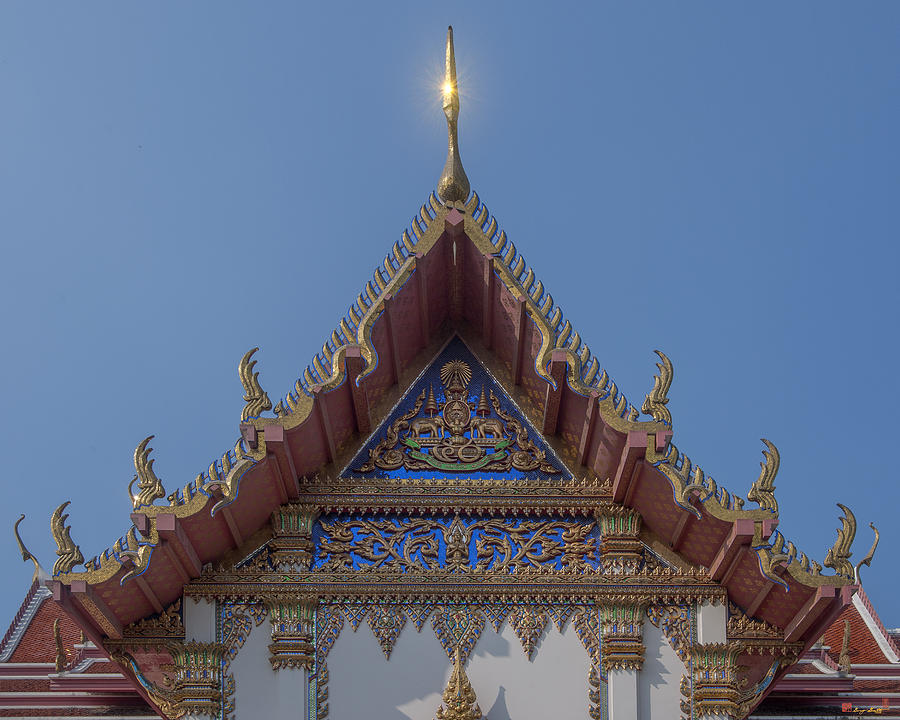 Wat Phichai Songkhram Phra Ubosot Side Entrance Gable DTHSP0046 Photograph by Gerry Gantt