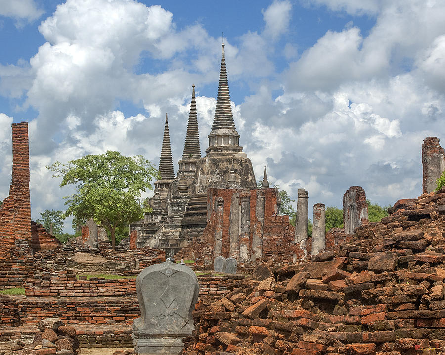 Wat Phra Si Sanphet Chedi and Ubosot Ruins DTHA0022 Photograph by Gerry Gantt