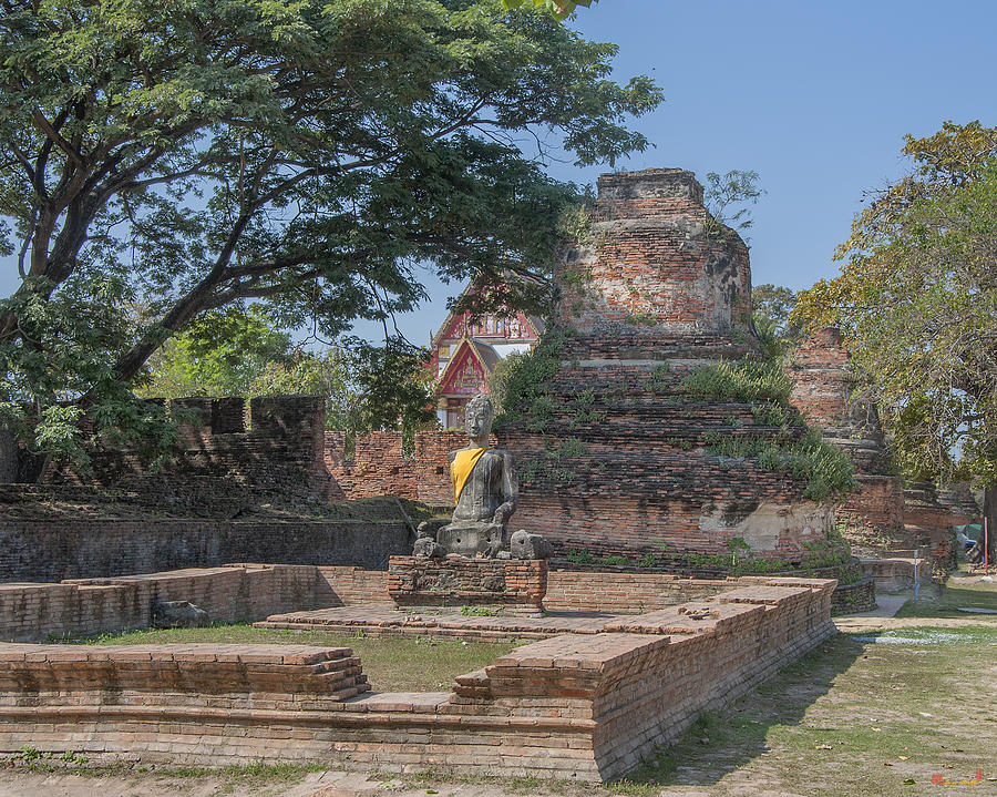Wat Phra Si Sanphet Peripheral Chedi Ruins and Wihan Buddha DTHA0209 Photograph by Gerry Gantt