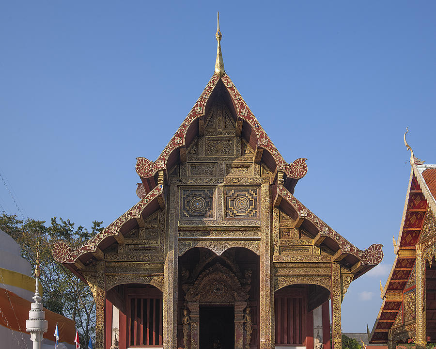 Wat Phra Singh Phra Ubosot Gable DTHCM0247 Photograph by Gerry Gantt