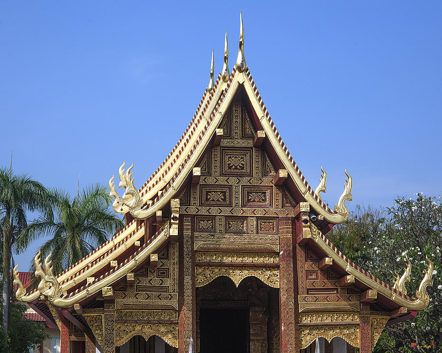 Wat Phra Singh Wihan Lai Kham Gable DTHCM0270 Photograph by Gerry Gantt