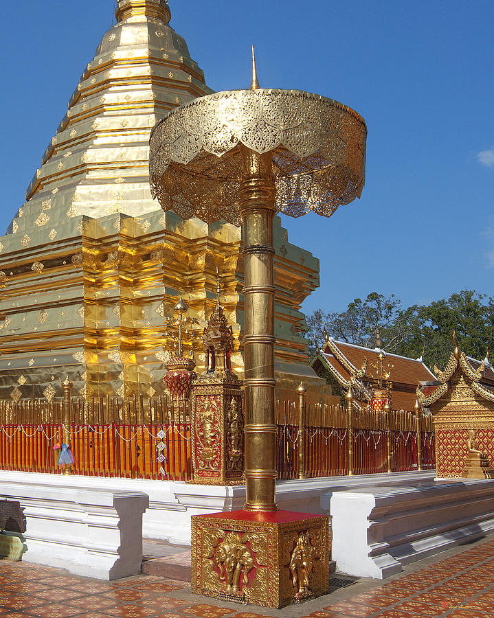 Wat Phratat Doi Suthep Golden Umbrella DTHCM0007 Photograph by Gerry Gantt