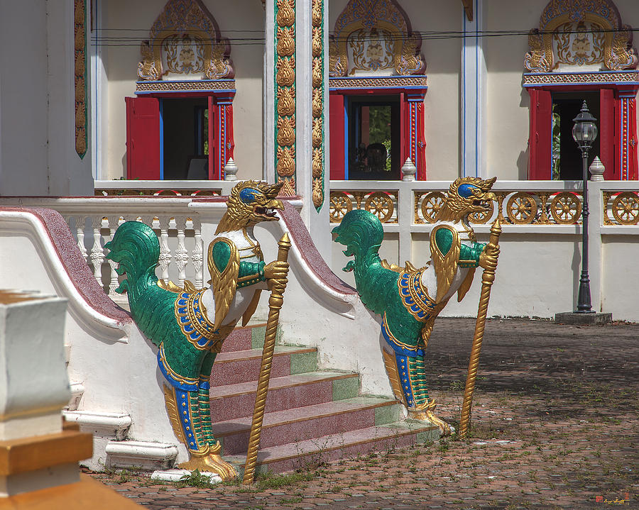 Wat Sawang Arom Ubosot Entrance Kinnara DTHP376 Photograph by Gerry Gantt