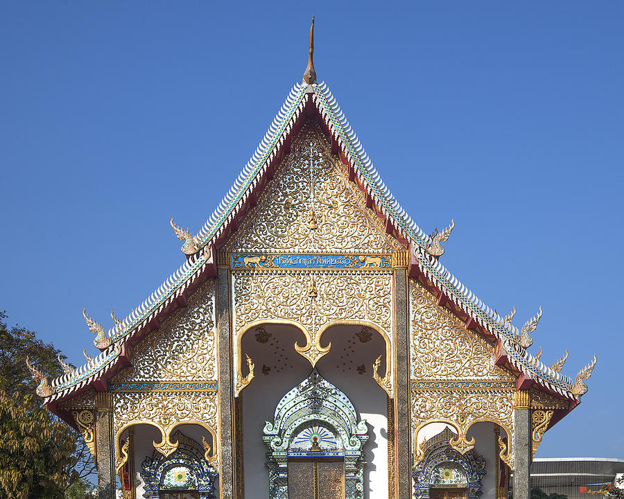 Wat Sri Don Chai Phra Wiharn Gable DTHCM0085 Photograph by Gerry Gantt