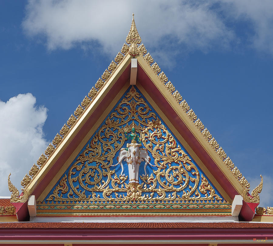 Wat Suwan Khiri Khet Meeting Hall Gable DTHP291 Photograph by Gerry Gantt