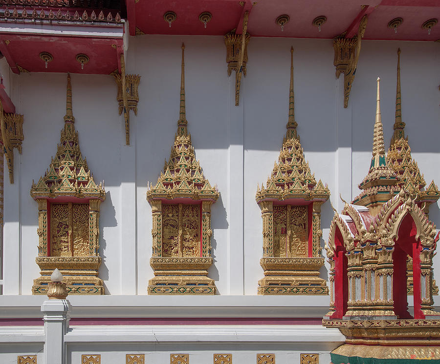 Wat Suwan Khiri Khet Ubosot Windows DTHP273 Photograph by Gerry Gantt