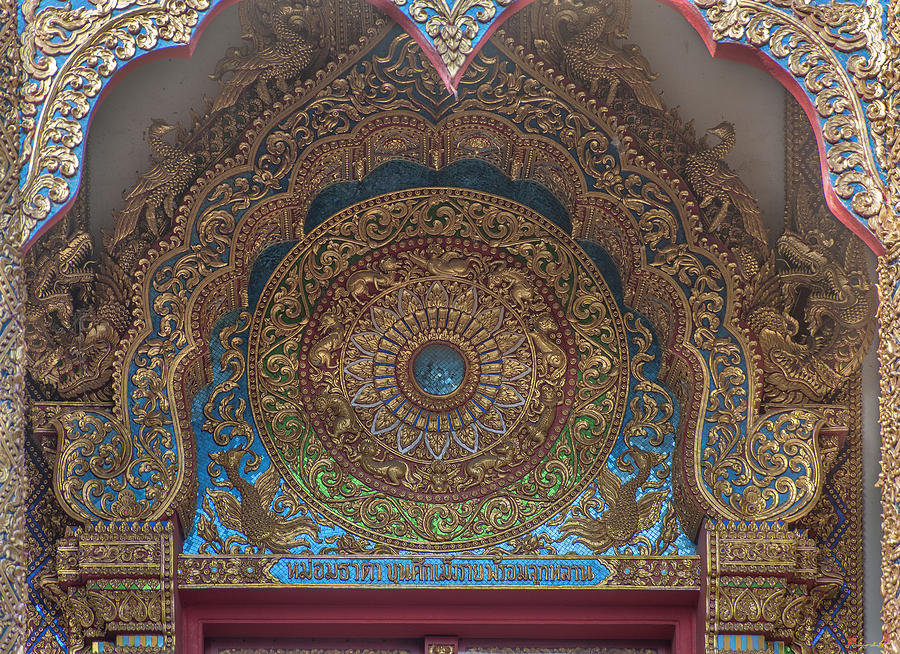 Wat Thatkam Phra Ubosot Door Lintel DTHCM0698 Photograph by Gerry Gantt