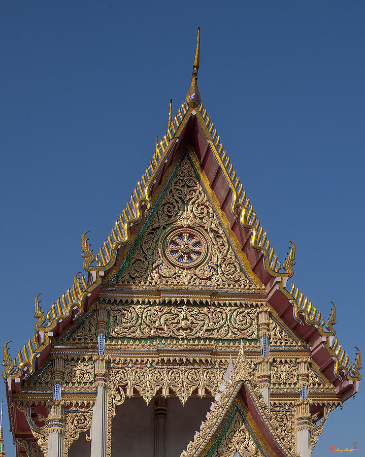 Wat Thewasunthon Ubosot Gable DTHB1417 Photograph by Gerry Gantt