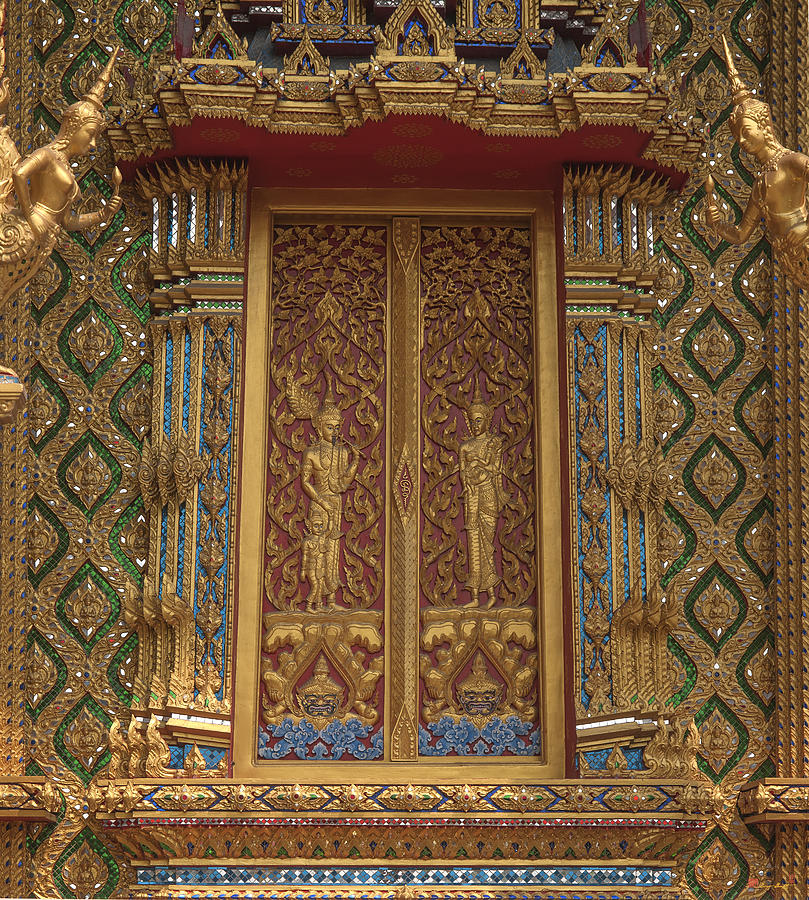 Wat Thung Setthi Ubosot Window Shutters DTHB1552 Photograph by Gerry Gantt