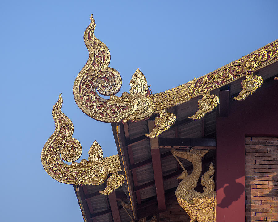 Wat Yang Kuang Phra Wihan Gable Finials DTHCM0676 Photograph by Gerry Gantt