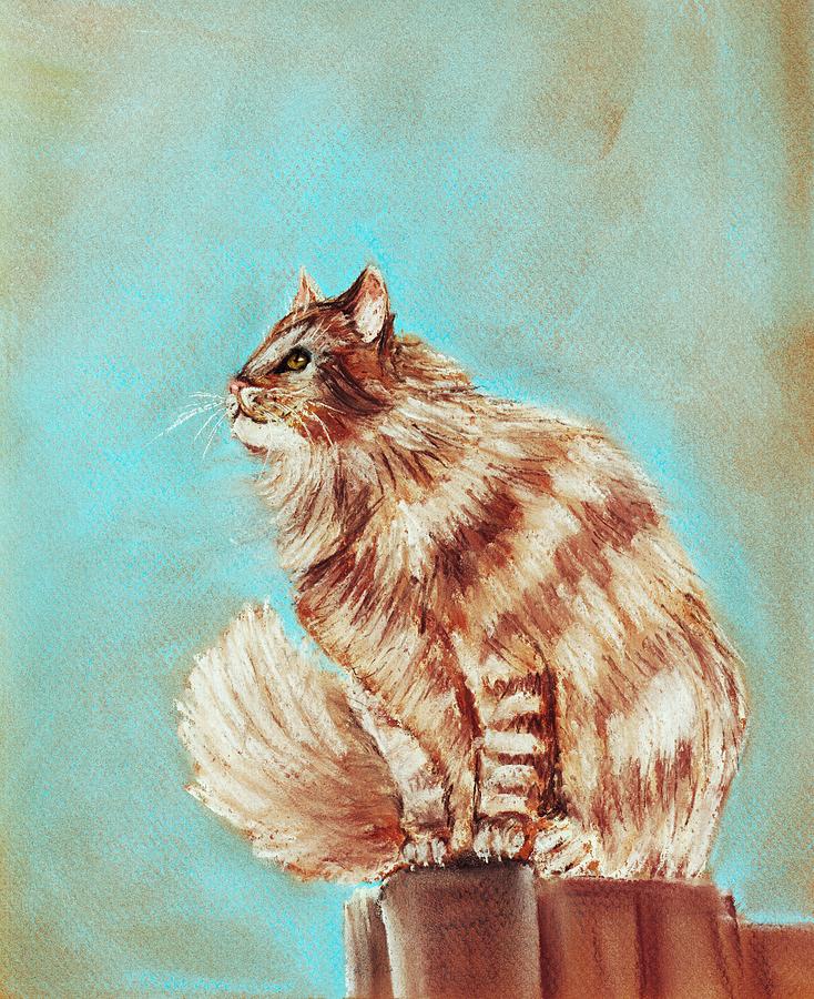 Watch Cat Painting by Anastasiya Malakhova