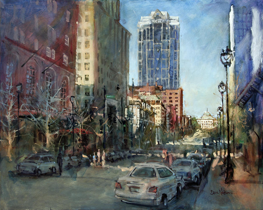 Watch Over Fayetteville Street Painting by Dan Nelson