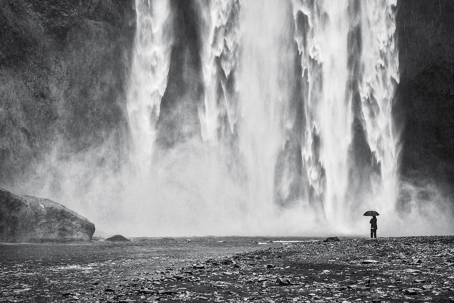 Watcher at the Falls - Iceland Waterfall Photograph Photograph by Duane Miller