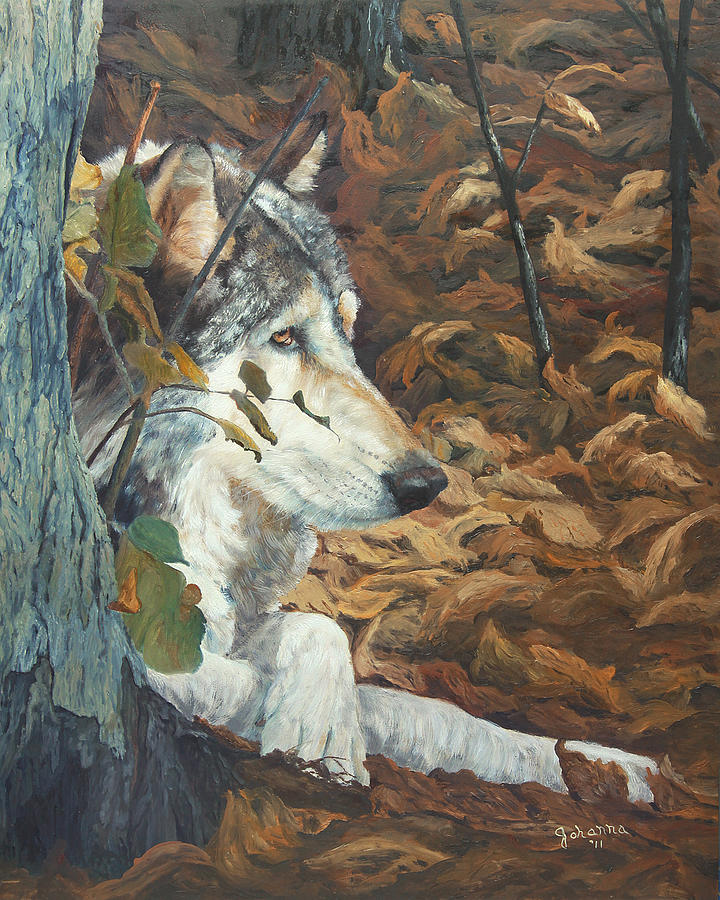 Watchful Hunter Painting by Johanna Lerwick