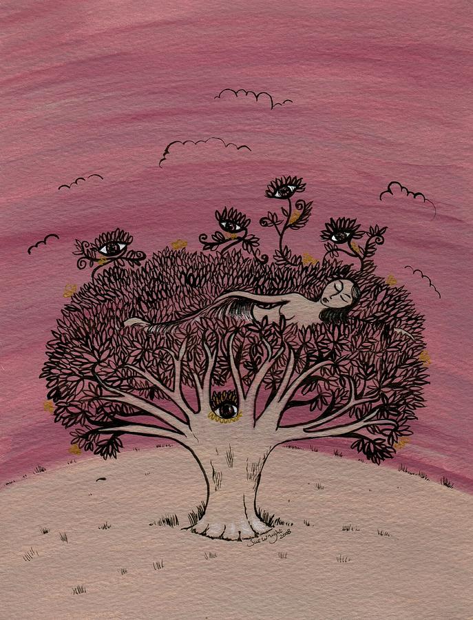 Tree Painting - Watchful Sleep by Susan Wright