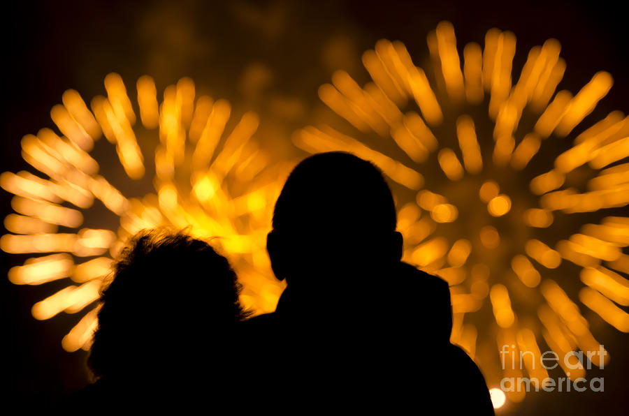 Watching fireworks Photograph by Mats Silvan