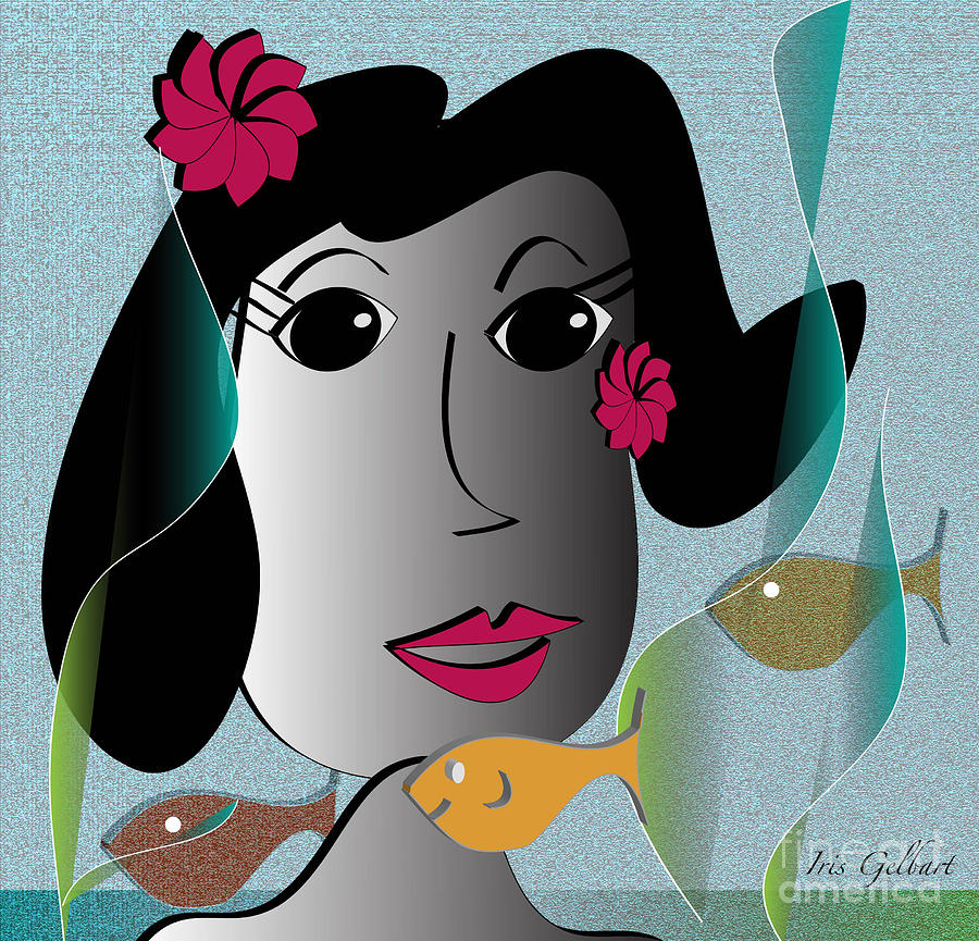 Fish Digital Art - Watching by Iris Gelbart
