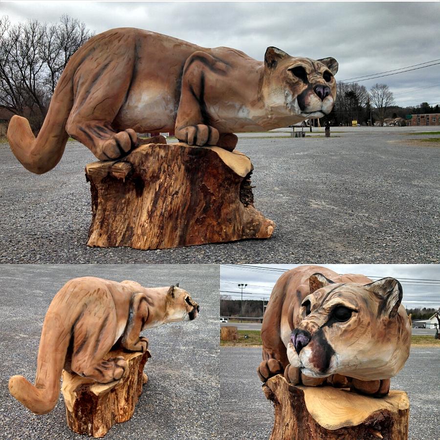 Mountain Lion Sculpture - Watching by Jon Vincent Antonuk