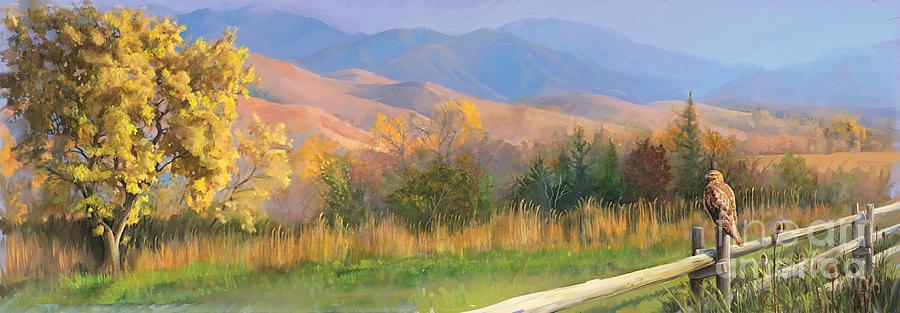 Fall Painting - Watching the Field  by Robert Corsetti