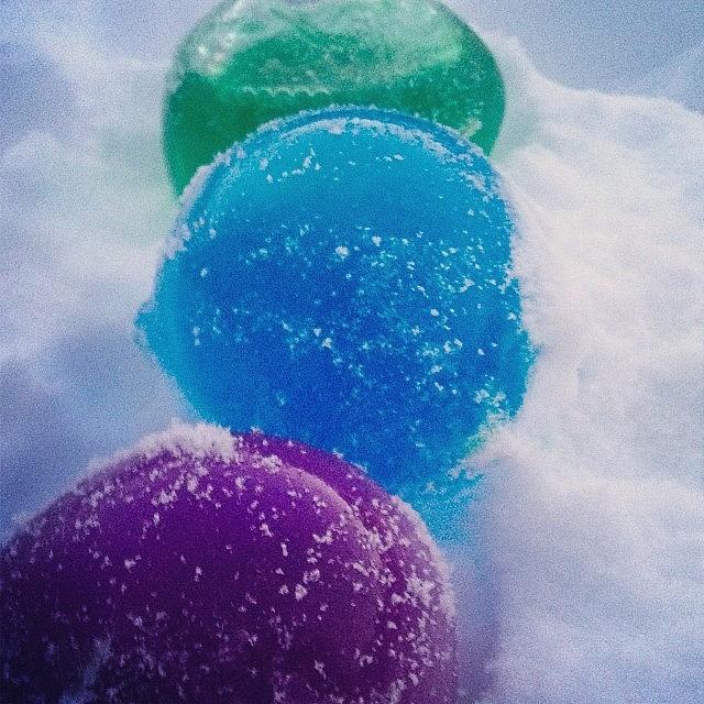 Winter Photograph - Water + Food Coloring + Balloons + -33 by Ke-Ke Sayers