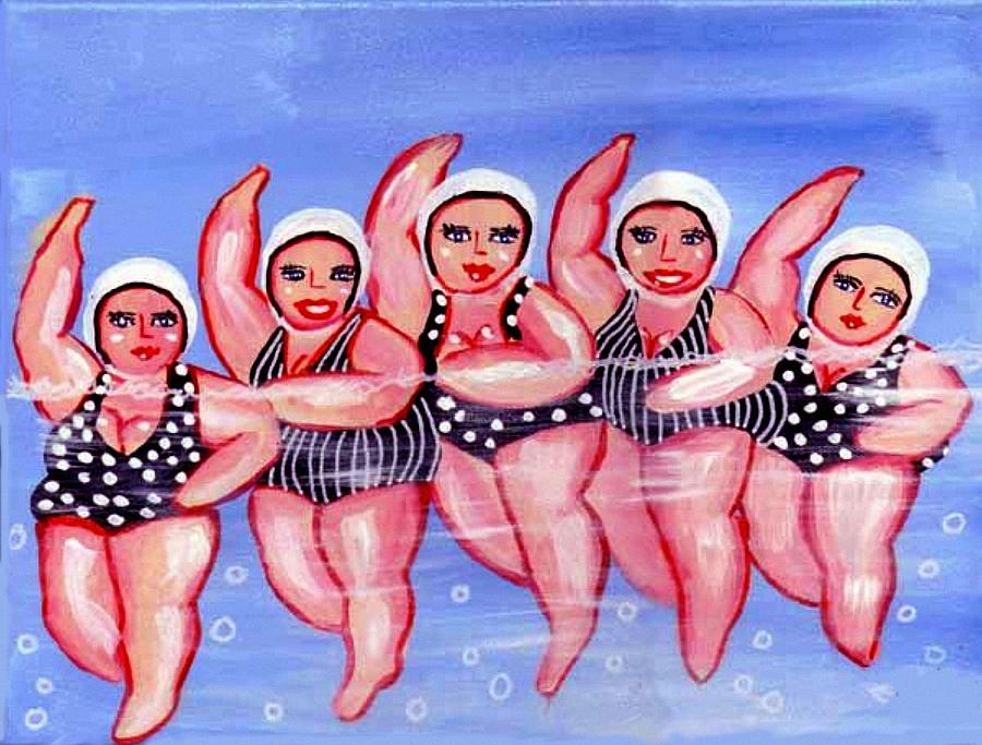 Water Aerobics Divas Painting by Renie Britenbucher - Fine Art America