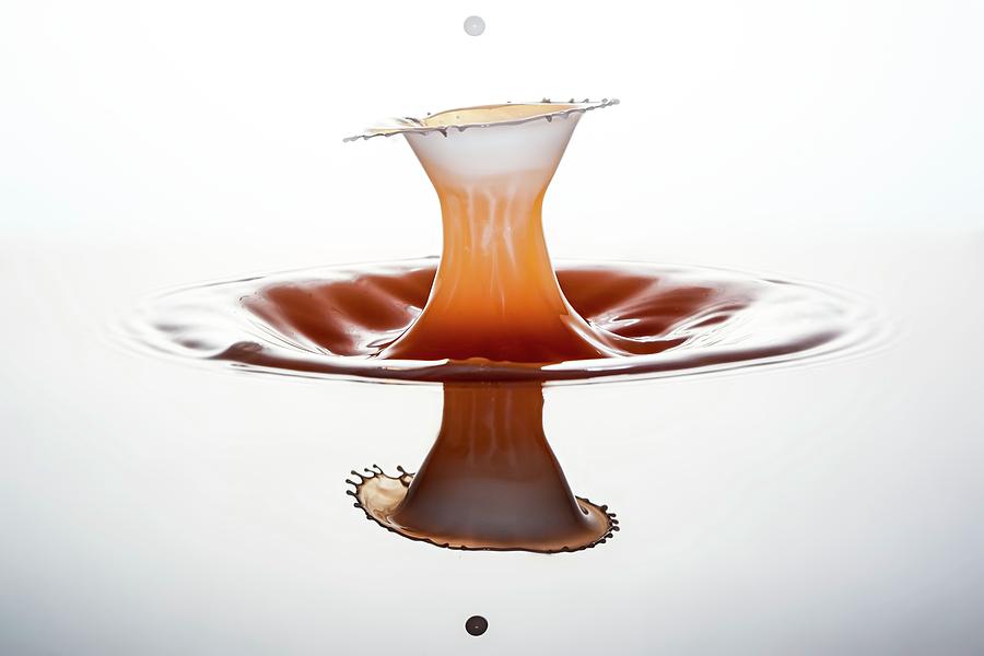 Water And Milk Drop Impact Photograph by Frank Fox/science Photo Library