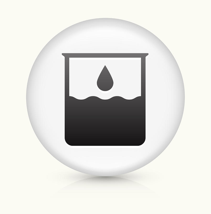 Water Beaker icon on white round vector button Drawing by Bubaone