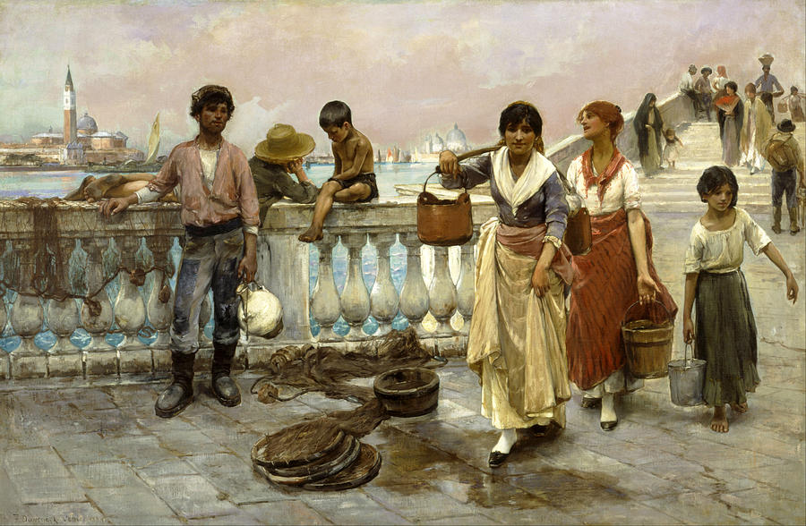 Water Carriers. Venice Painting by Frank Duveneck