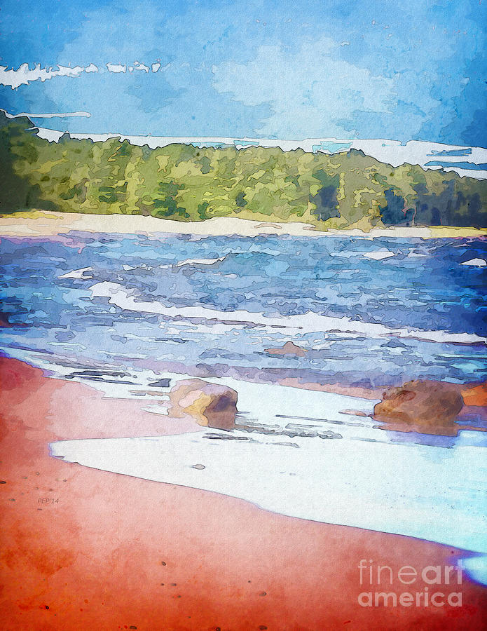Water Colors And Sandy Shores Digital Art by Phil Perkins