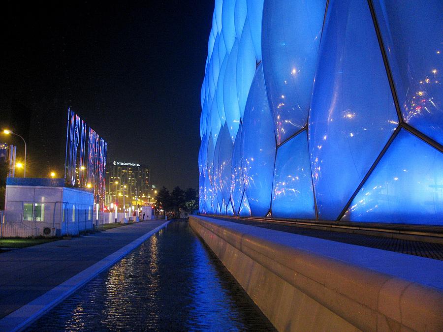 Water Cube At Night Photograph by Alfred Ng