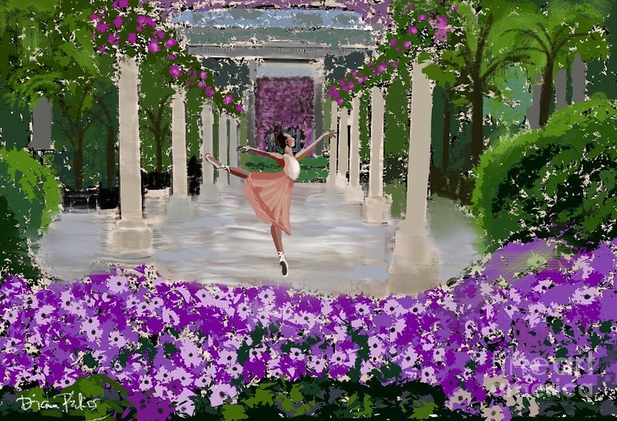 Garden Painting - Water Dancer at Longwood  Gardens  by Serenity Studio Art