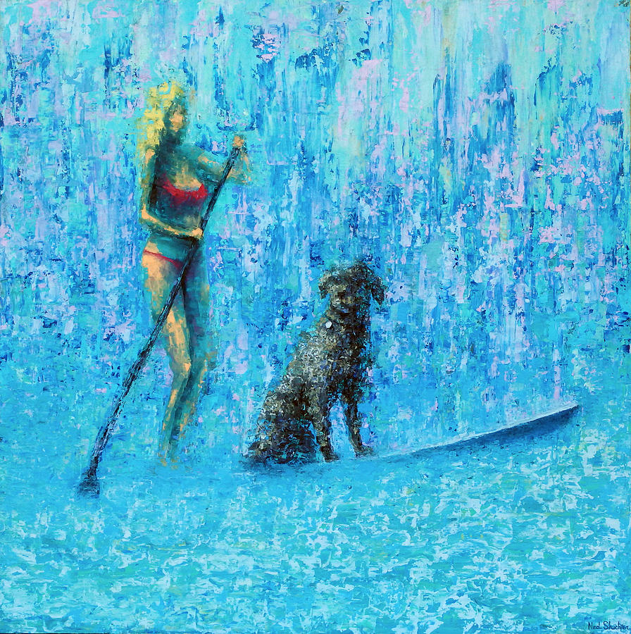 Water Dog Painting by Ned Shuchter