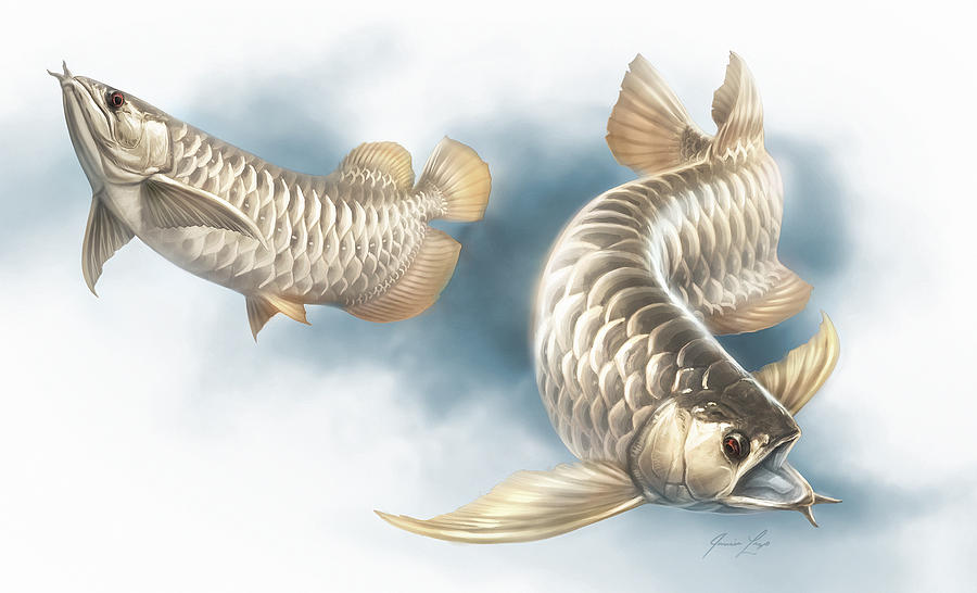 Fish Digital Art - Water Dragons 04 by Javier Lazo