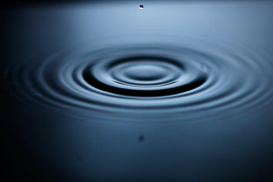 Water Drop Falling Into Water Photograph by Henk Badenhorst