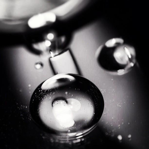 Blackandwhite Photograph - Water Drop On A Cd #bnw_florida #macro by Jeremy Ferris