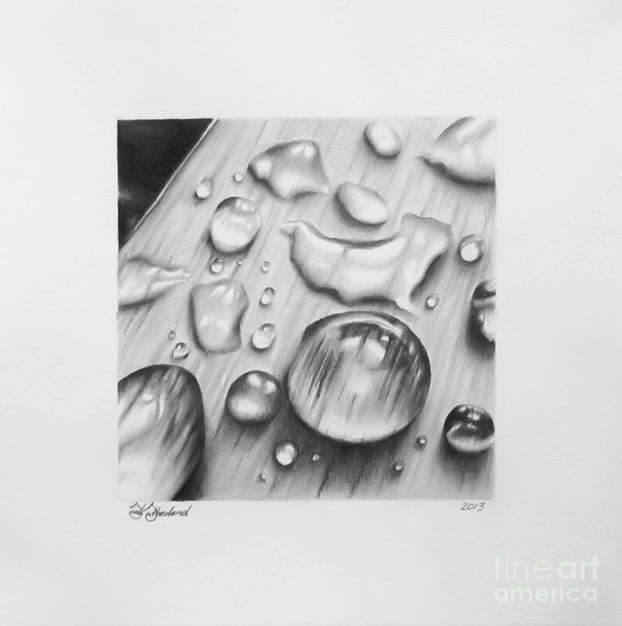 Water Droplet Temporality Drawing By Sarah Sutherland